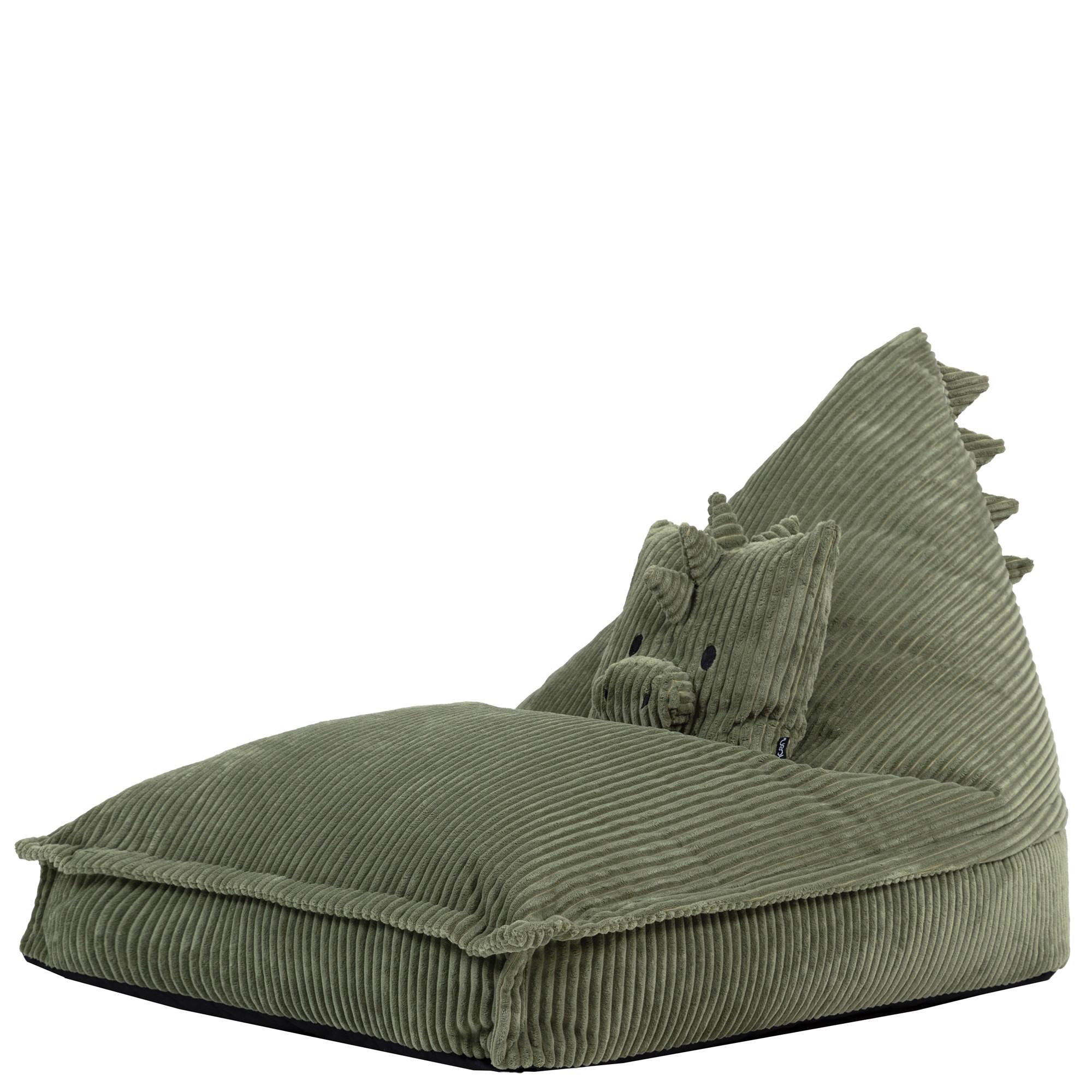 KINDERSITZSACK mit Kissen Dino Cord - Salbeigrün, Textil (72/66/102cm) - icon