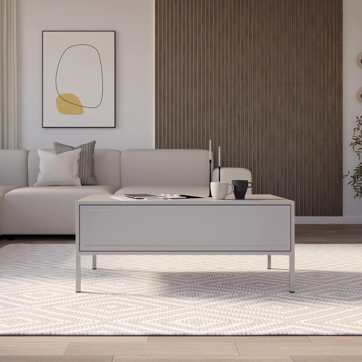COUCHTISCH Vilavio kaschmir 100/50 cm - Taupe, Holzwerkstoff/Metall (50/100/40cm) - Selsey