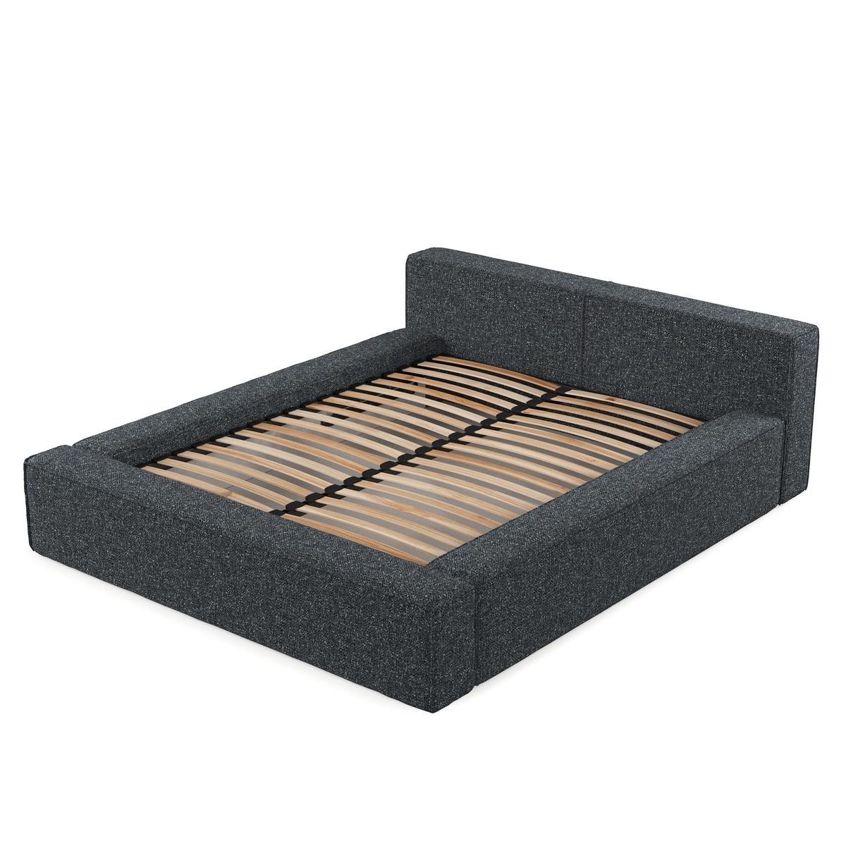POLSTERBETT Casto mit Stauraum 140/200 cm Grau im Blur Stoff - Schwarz/Naturfarben, Holz/Holzwerkstoff (140/200cm) - AltaBeds
