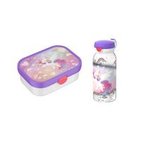 LUNCHSET (FLASCHE MIT KLAPPDECKEL) Campus Unicorn Glow 600 ml + 750 ml 2-tlg. - Lila/Multicolor, Kunststoff (10.8/21.8/21.8cm) - Mepal
