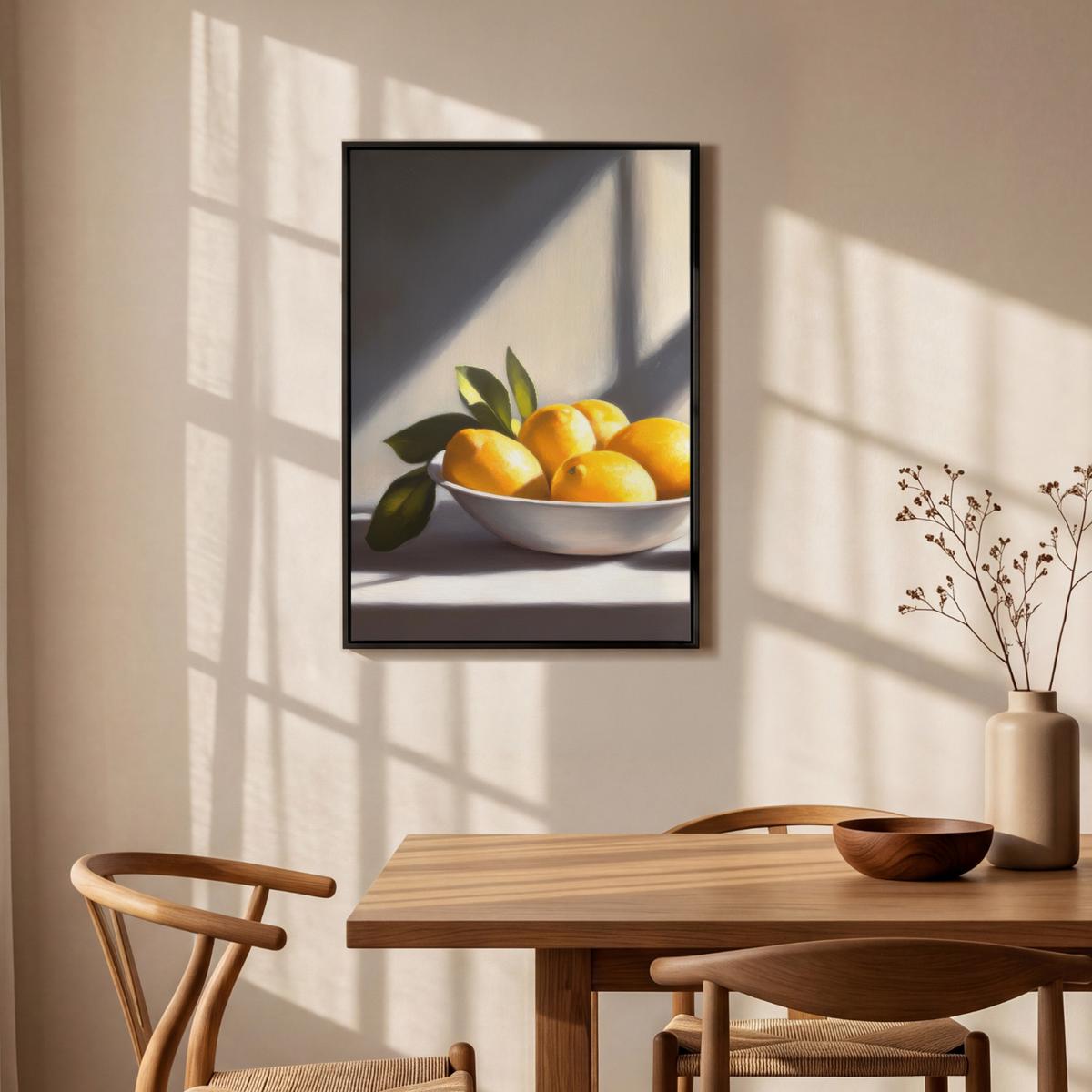 LEINWAND Bilder mit Rahmen - Zitronen - Stilleben - Gelb - 60x90 - Gelb, Textil (60/90cm) - MuchoWow