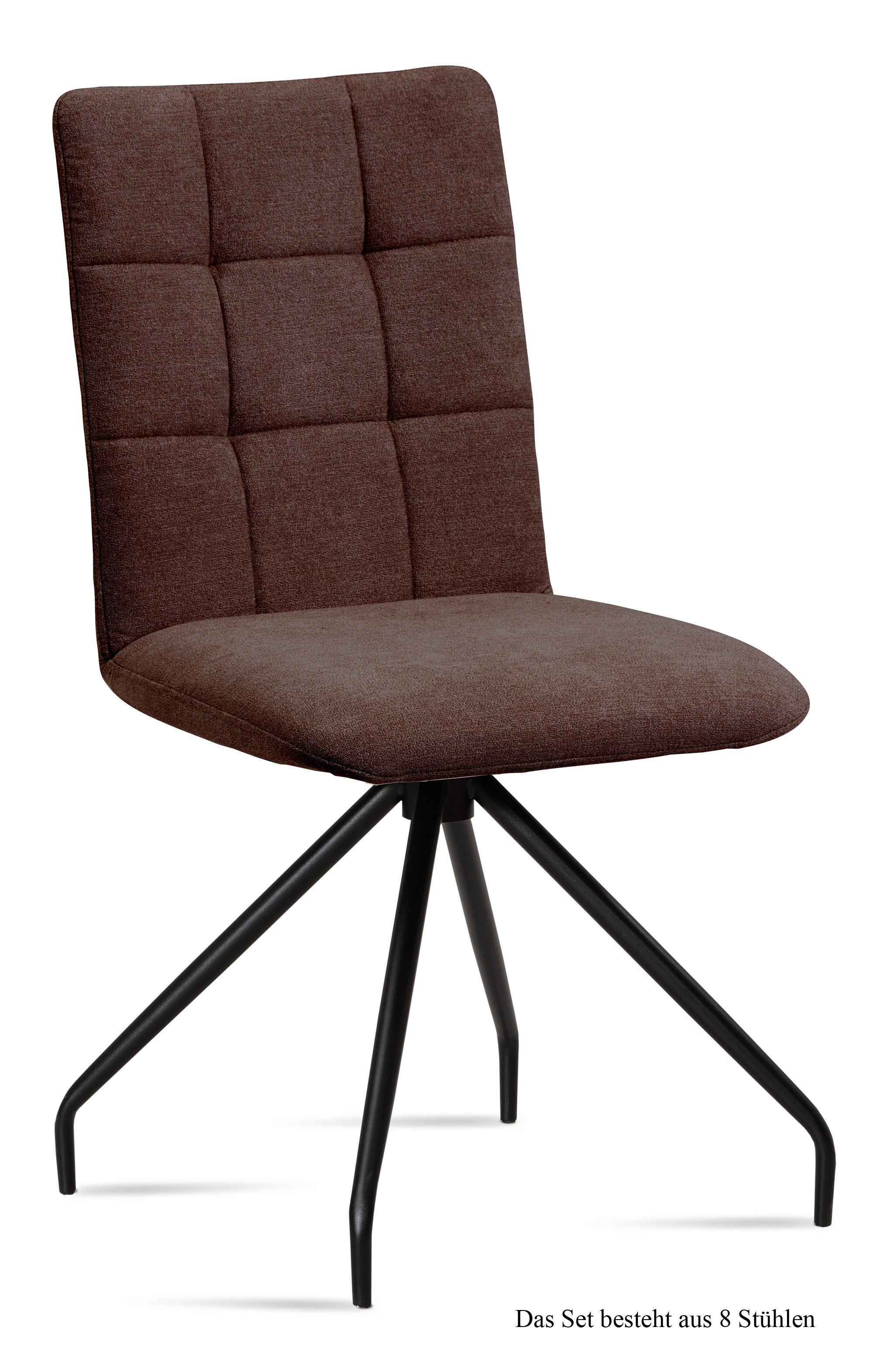 ESSZIMMERSTUHL (8er-Set) Devera 47x91x60 Schwarz/Braun - Schwarz/Braun, Kunststoff (60/91/47cm) - 58aufmkessel
