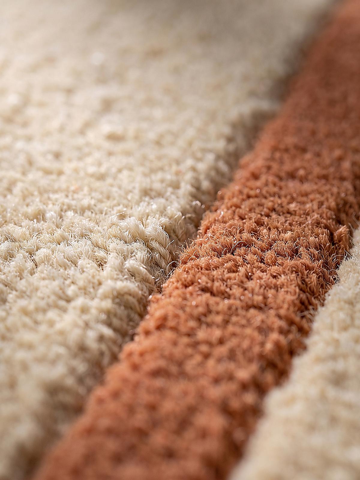 LÄUFER handgetuftet WENSUM, in Beige-Multicolor, Scallop-Bordüre, 80 x 230 cm - Beige, Textil (80/230cm) - KADIMA DESIGN