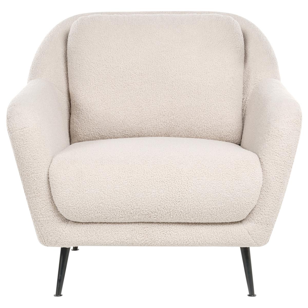 SOFA-SET 3-Sitzer Bouclé Beige Eiby - Beige/Schwarz, Textil (148/80/91cm) - Beliani