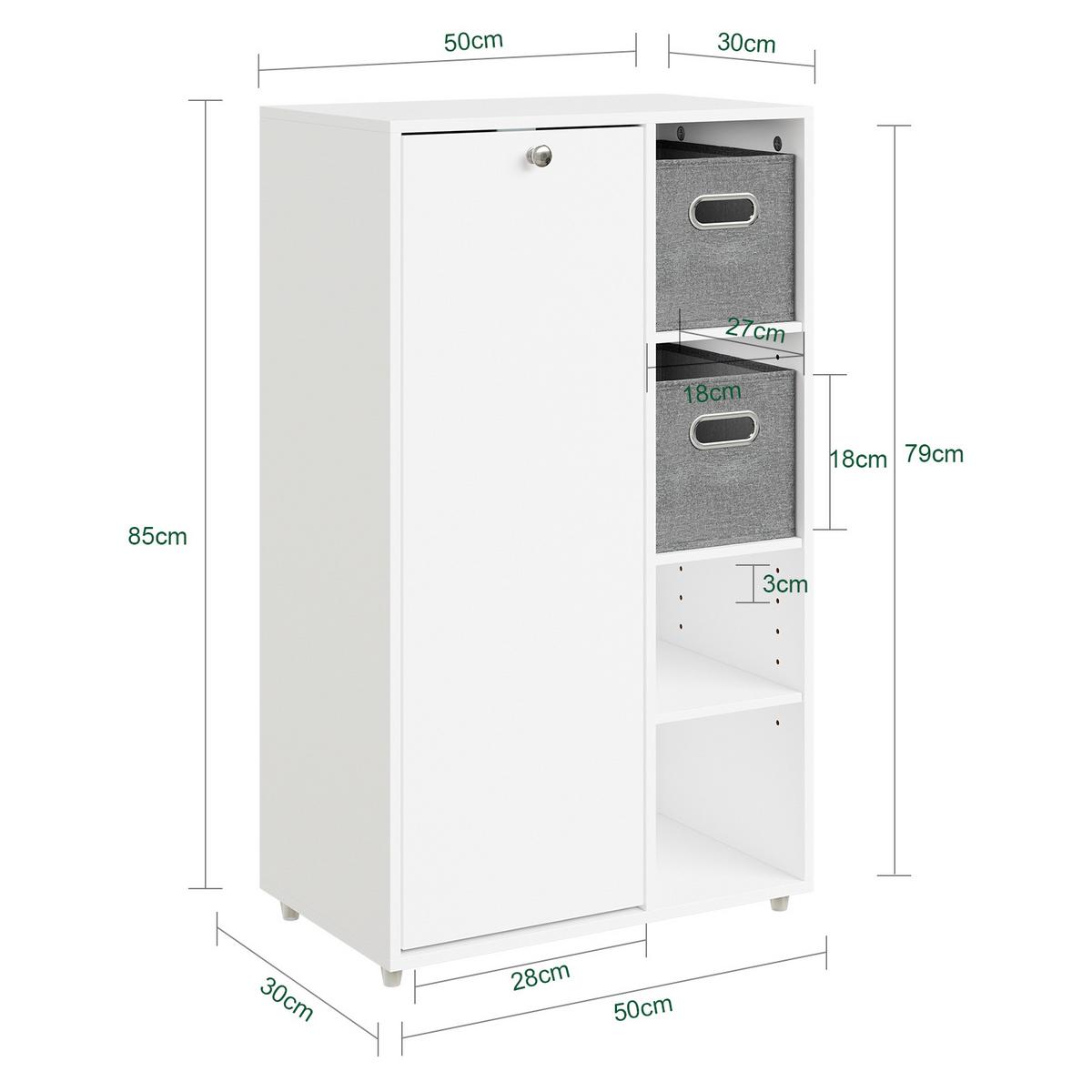 HOCHSCHRANK mit offenen Fächern und Tür BZR218-W - Ahornfarben, Fell (50/85/30cm) - SoBuy