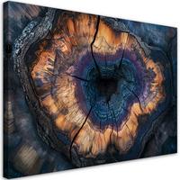 LEINWANDBILD Ringe in einer Baumstamm-Abstraktion 60x40cm - Schwarz, Textil (60/40cm) - Feeby