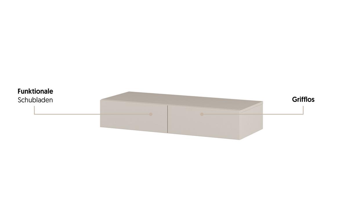 KONSOLENTISCH JUKARIS 90/16/35 cm Hängender Kosmetiktisch mit Schubladen, Kaschmir - Kaschmir, Holzwerkstoff (35/90/16cm) - MASSENO