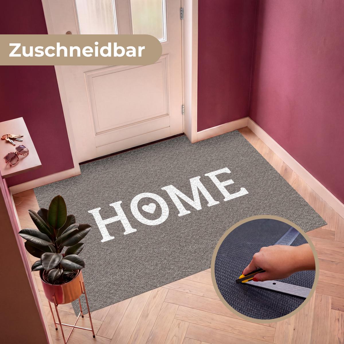 FUSSMATTE Startseite - Text - Taupe Fußabtreter 180x120 cm - Taupe, Kunststoff (180/0.4cm) - MuchoWow