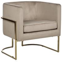SESSEL aus Samt taupe Sirkka - Beige/Goldfarben, Textil (72/71/70cm) - Beliani