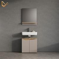 BADMÖBEL-SET Timavo Greige 2 Teile - Greige, Holzwerkstoff (60/57/35cm) - Livinity®