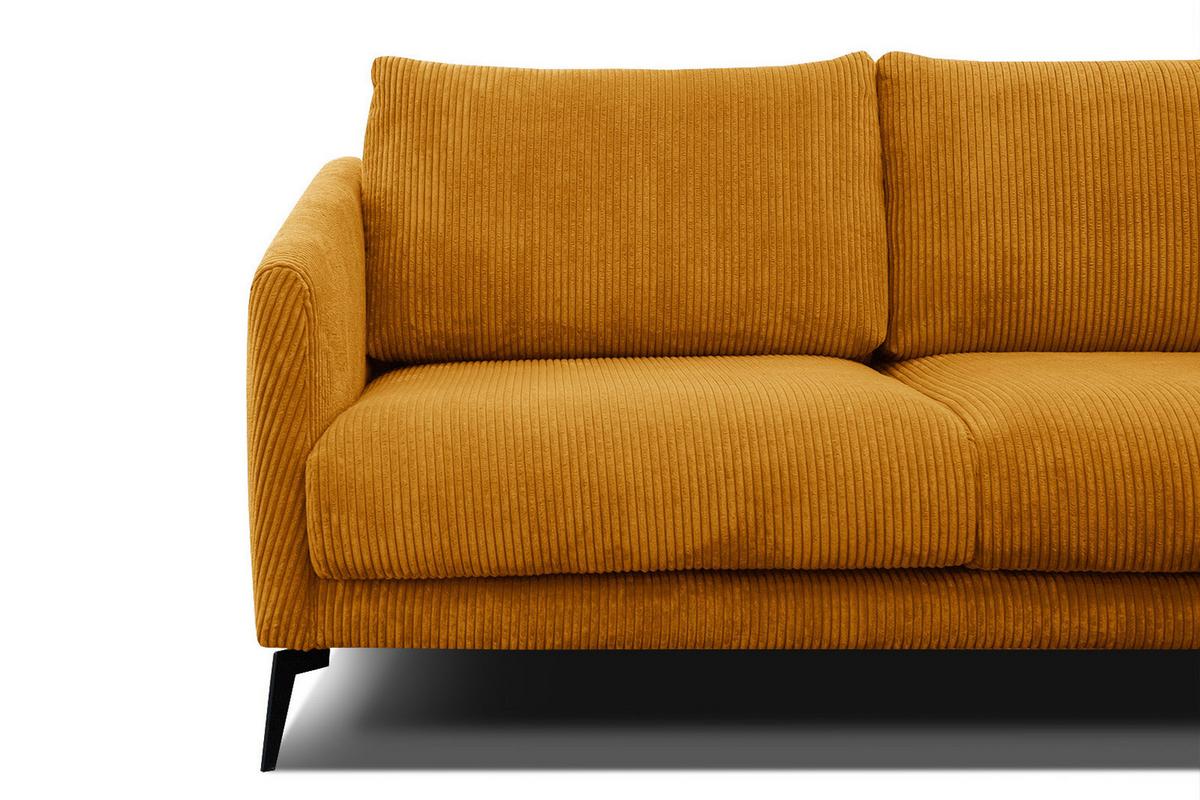 SOFA VILT 2,5-Sitzer, honig - Schwarz/Honig, Holzwerkstoff/Textil (202/89/94cm) - Wozimo