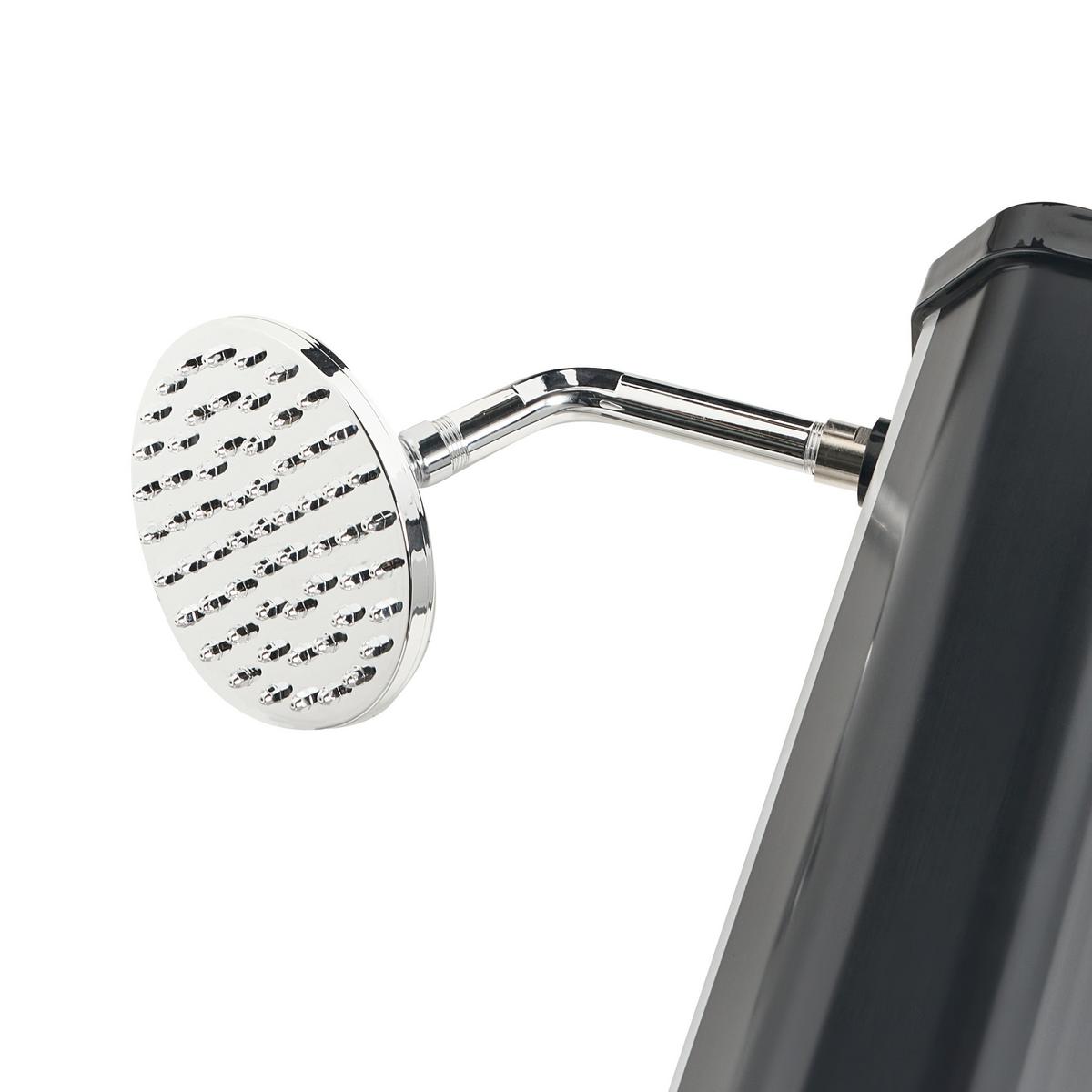 FREISTEHENDE solarbetriebene Gartendusche Silber Topocalma - Silberfarben/Schwarz, Kunststoff (18/217/15cm) - Beliani