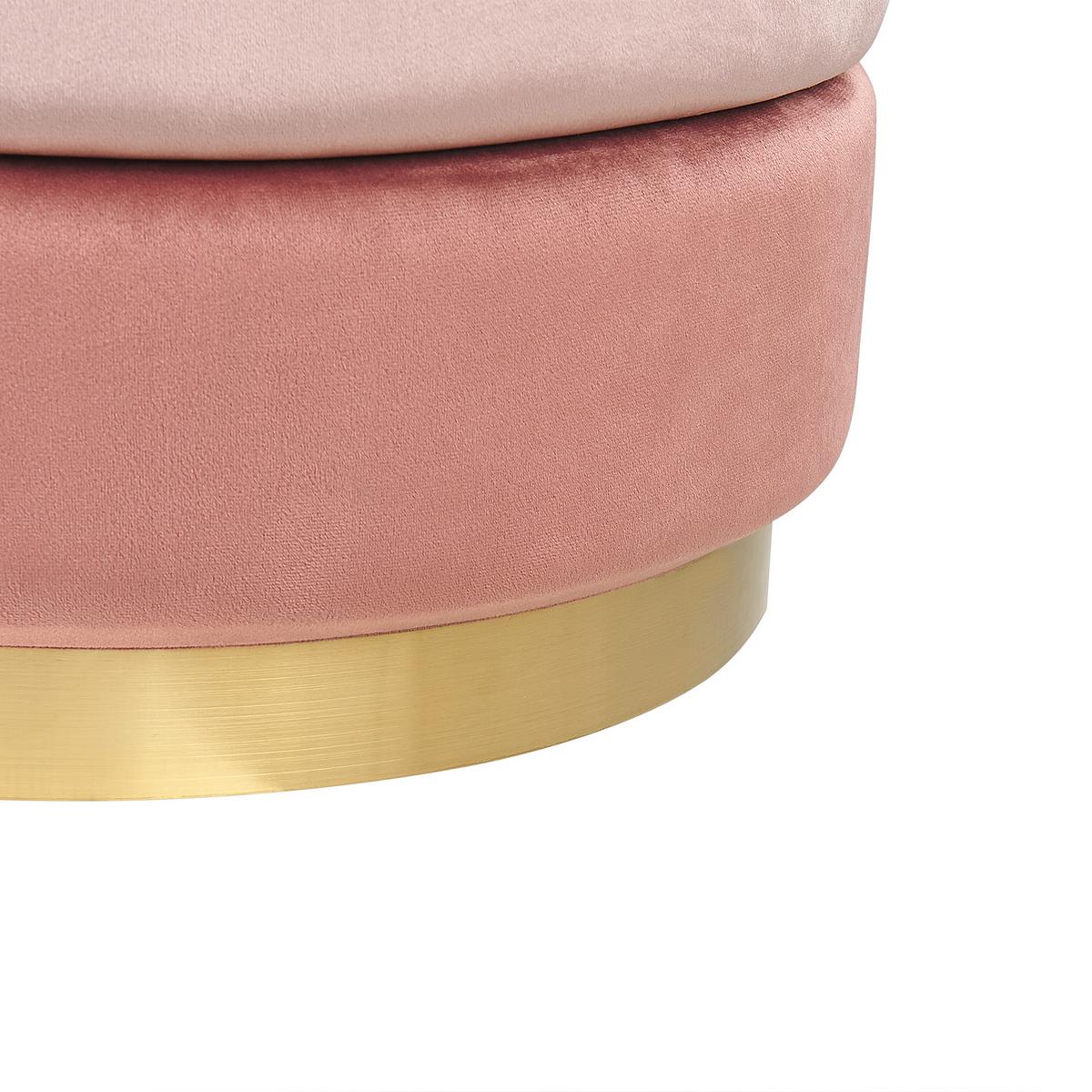 POUF Louin 48/48/41 cm - Pink, Textil (48/41/48cm) - Beliani