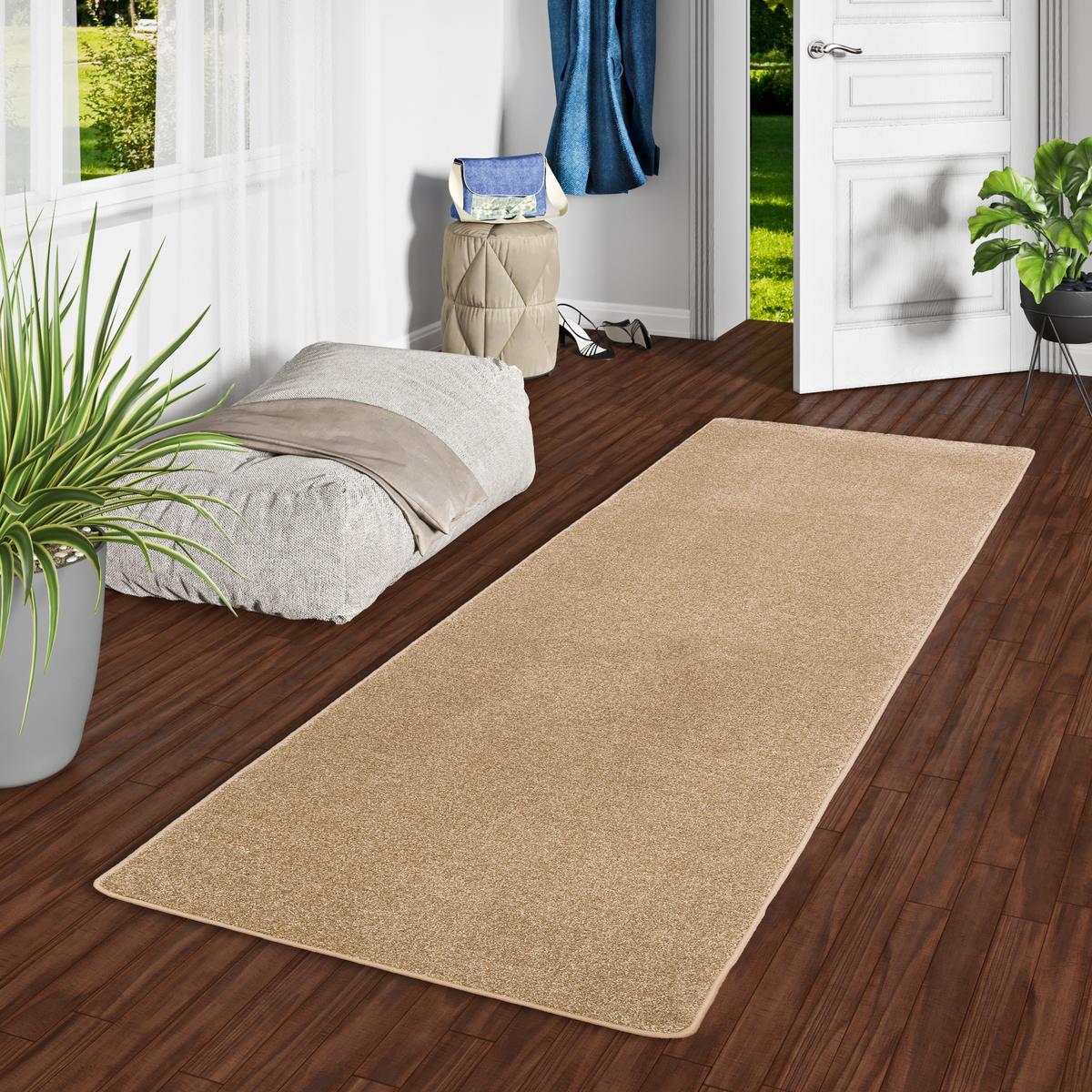 HOCHFLOR VELOURS LÄUFER TEPPICH LUNA - Cognac, Textil (80/400cm) - Snapstyle