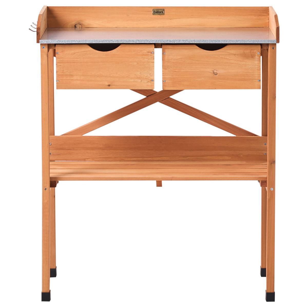 PFLANZTISCH 77/89 cm Tannenholz Hellbraun Ravanusa - Hellbraun/Braun, Holz - Beliani