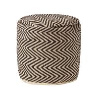 SITZPOUF rund mit Zickzack-Muster, 40/40/45 cm - Schwarz, Textil (45/40/45cm) - Homescapes
