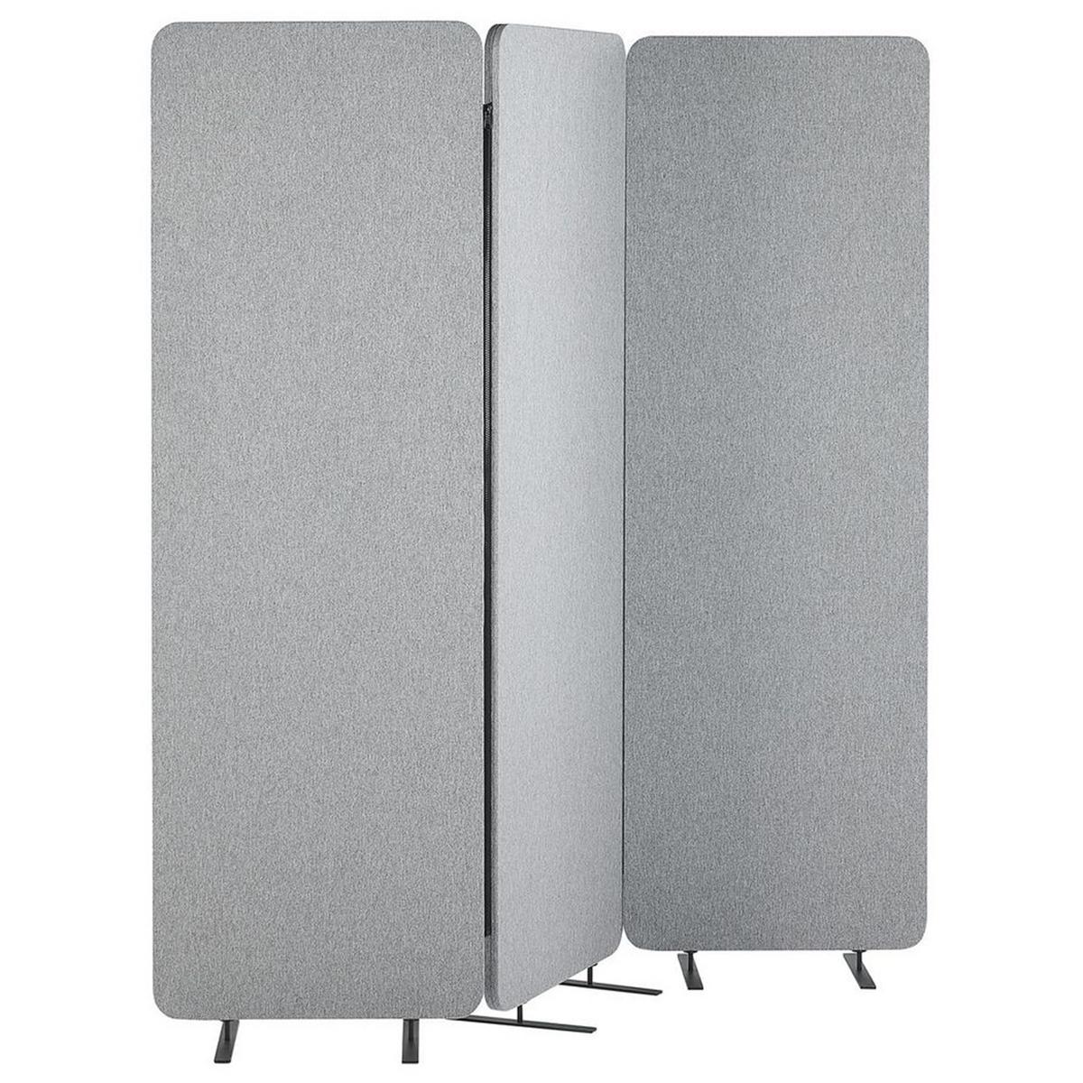 BÜRO-RAUMTEILER 184/184 cm Hellgrau Standi - Hellgrau/Grau, Textil (184/184/30cm) - Beliani