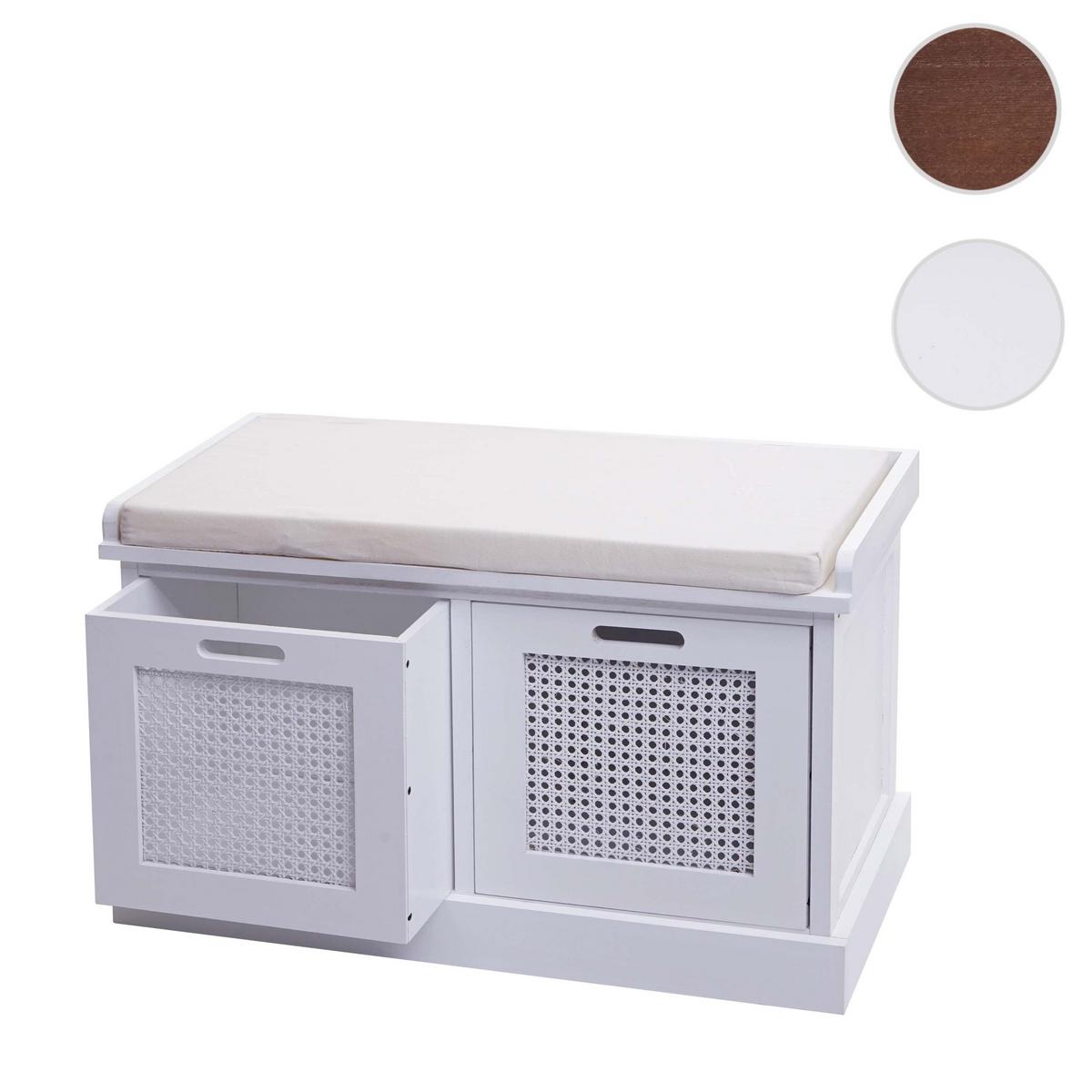 SITZBANK AUFBEWAHRUNGSBOXEN Cremeweiß - Creme/Weiß, Holz (75/47/40cm) - MCW