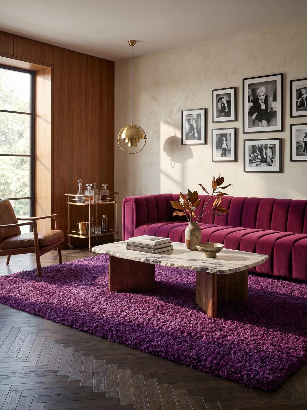 HOCHFLORTEPPICH RHEIN, einfarbig, aus Polypropylen, Violett, 100 x 200 cm - Lila, Textil (200/100cm) - KADIMA DESIGN