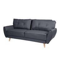3ER-SOFA Anthrazit - Anthrazit/Schwarz, Textil (203/94/116cm) - MCW