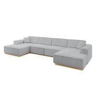 WOHNLANDSCHAFT IREA-U2-v2 - 386x165x80 cm Grau - Grau, Holzwerkstoff/Textil (386/80/165cm) - ALTDECOR