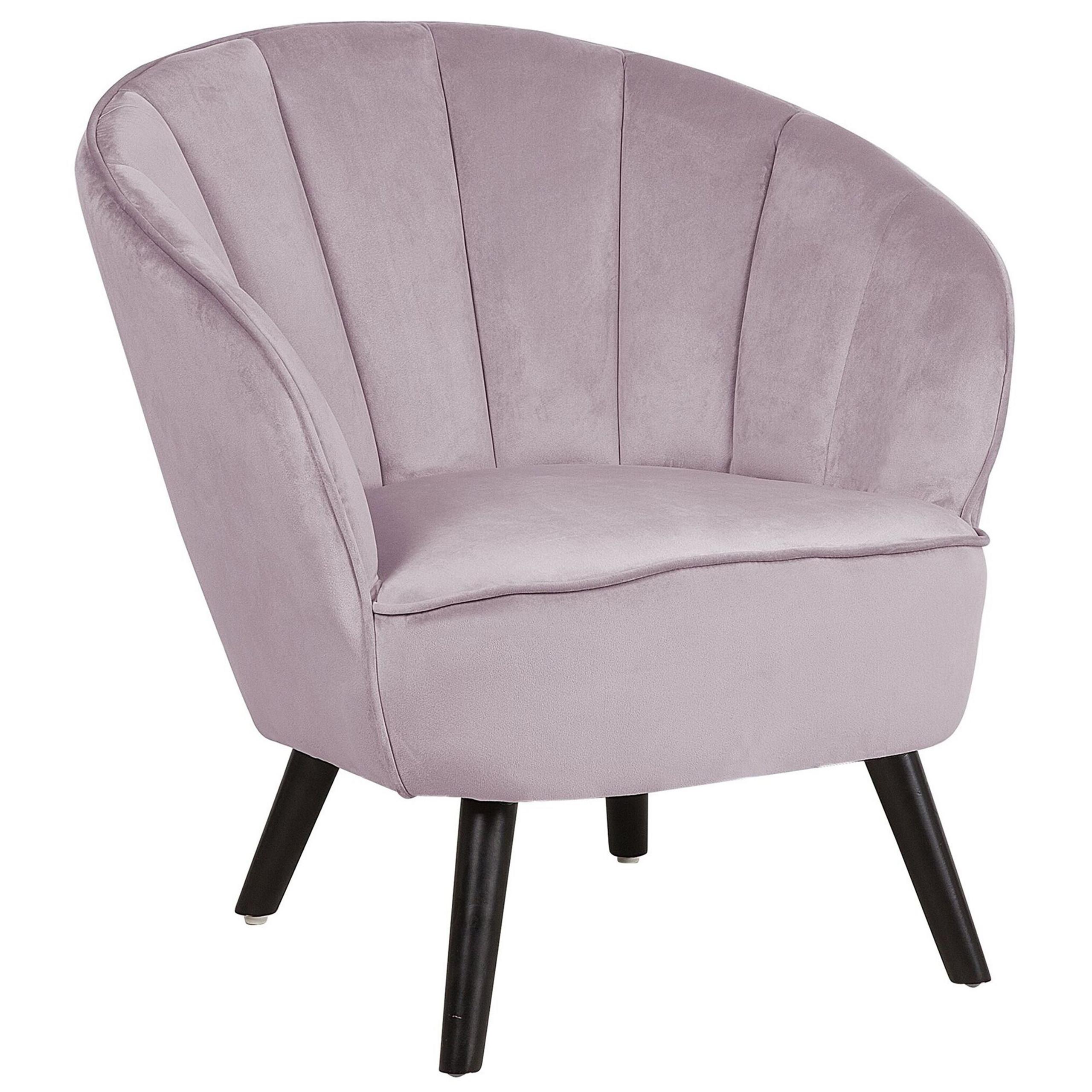 SESSEL Samtstoff Rosa Dala - Pink, Holz/Textil (74/76/77cm) - Beliani