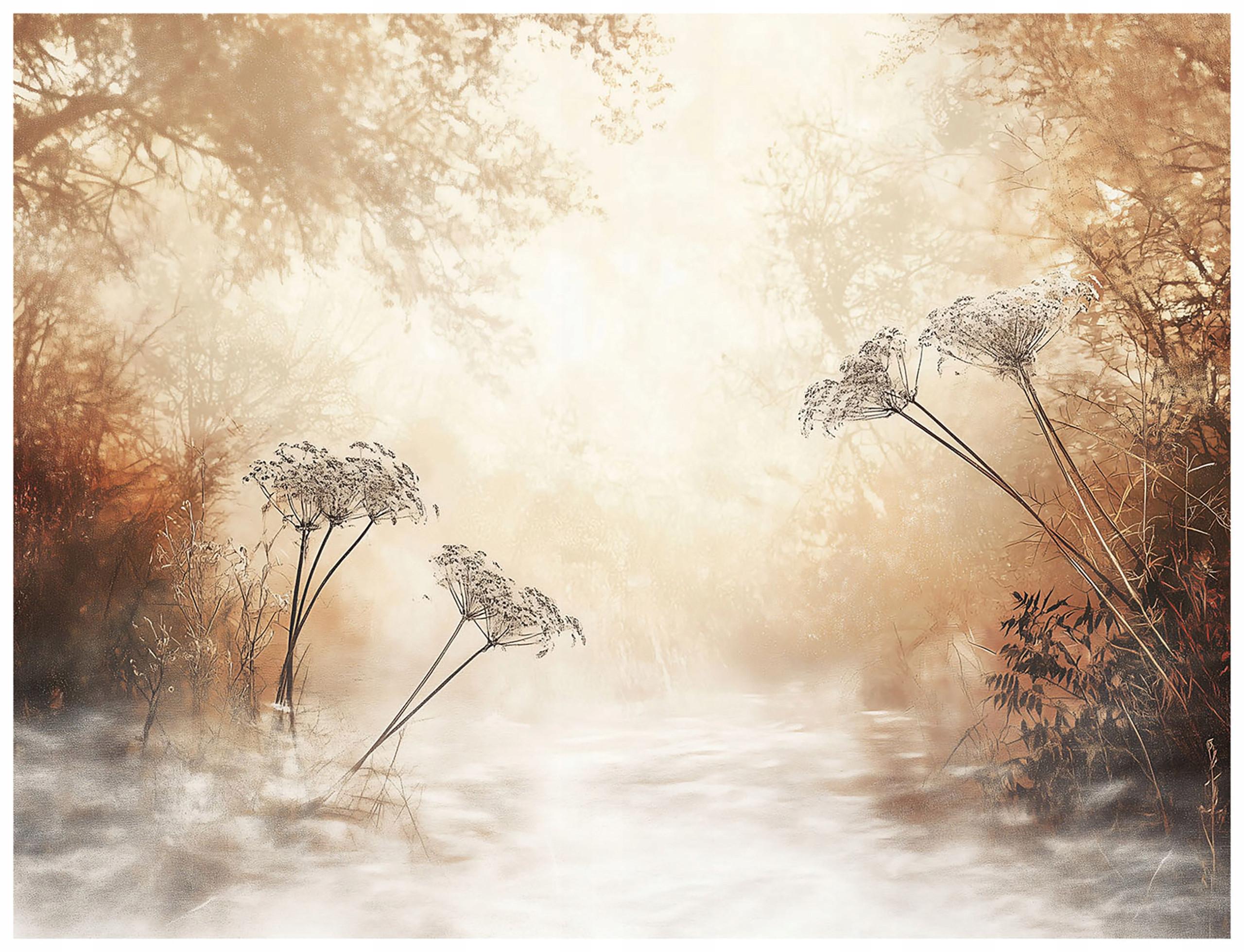 FOTOTAPETE Wald Boho Beige Nature 200x140 - Multicolor, Papier (200/140cm) - Wallarena