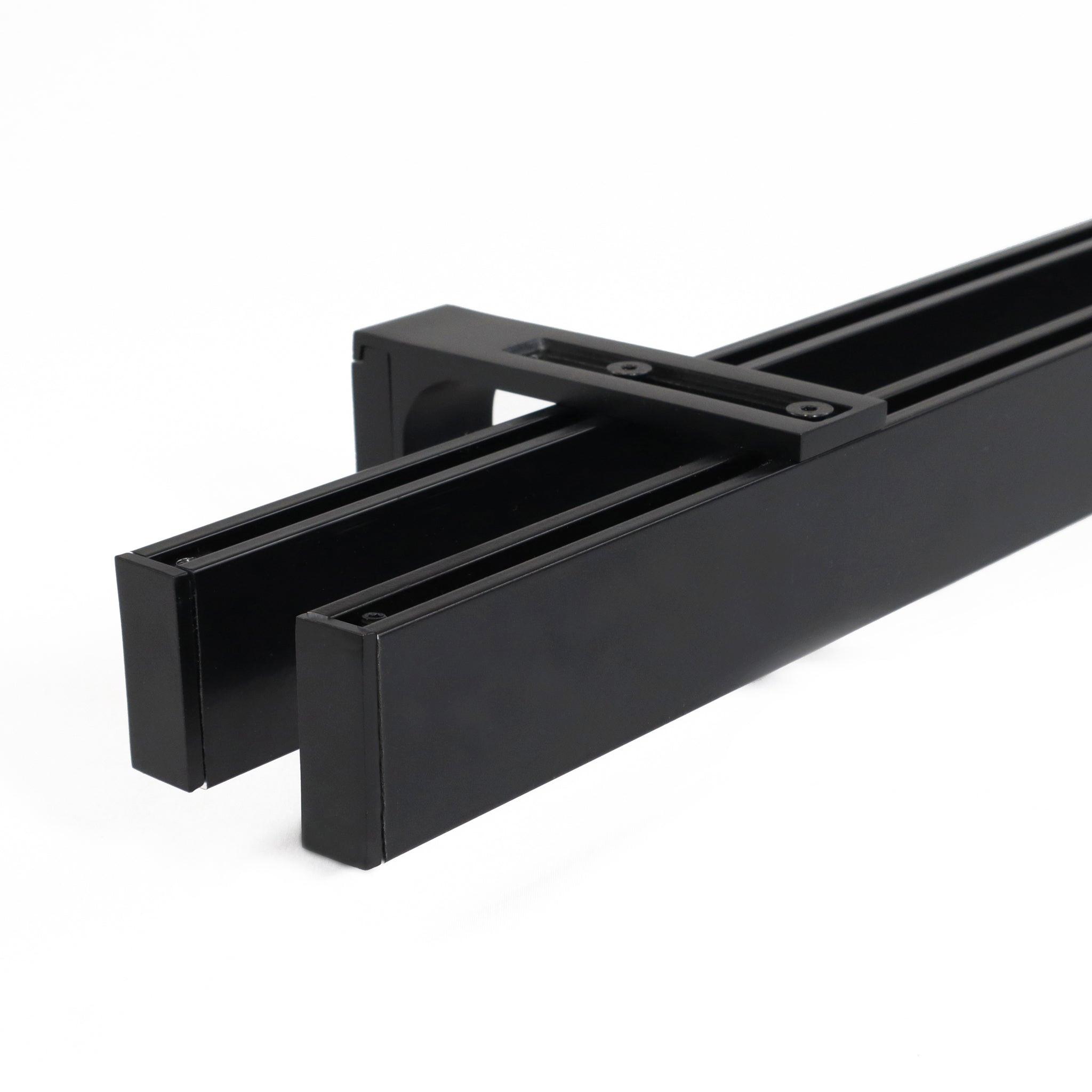 GARDINENSCHIENE 2-lauf Loft - Schwarz, Metall (80cm) - Deco-Raum