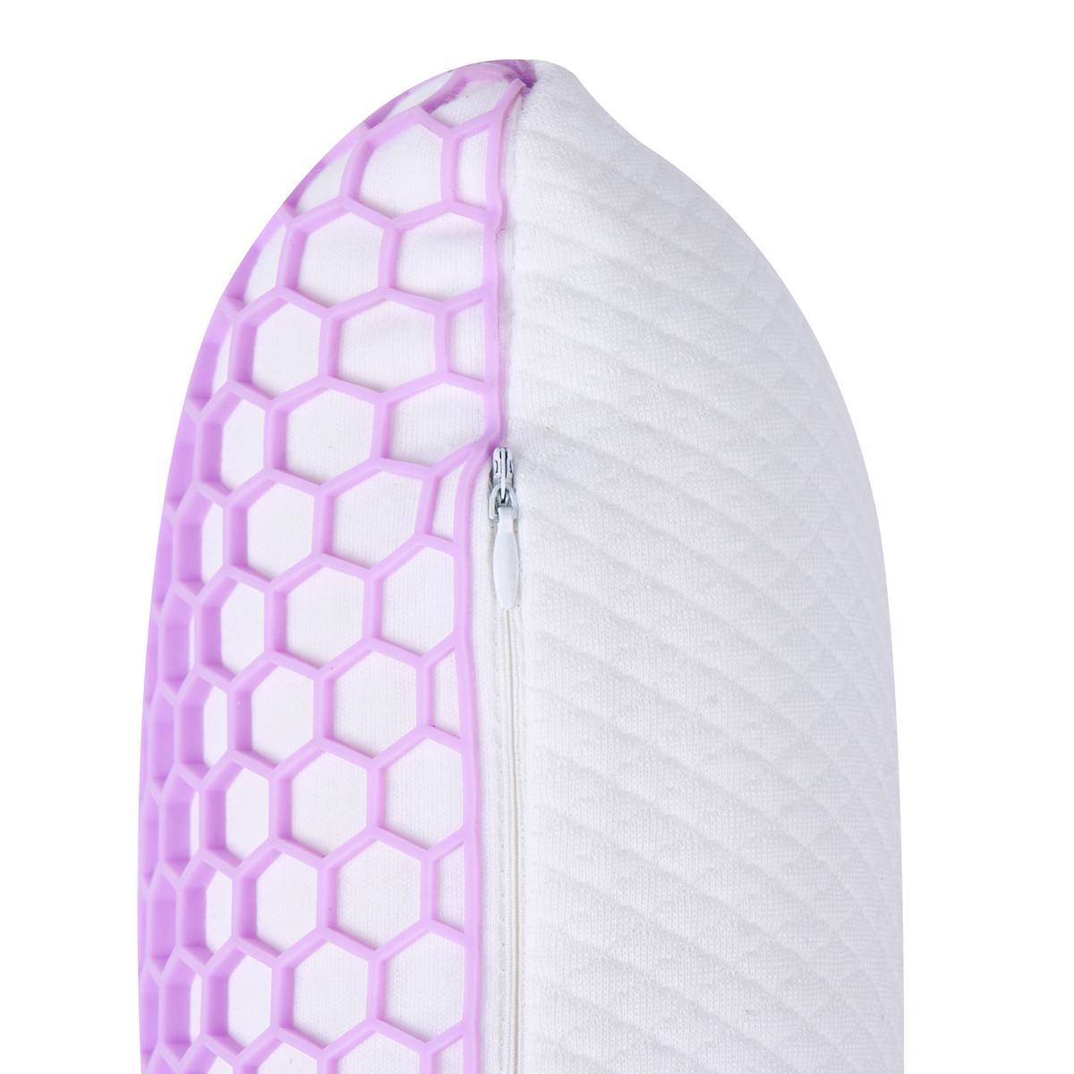 KOPFKISSEN Violett 54/37 cm Athos - Violett/Weiß, Textil (54/37cm) - Beliani