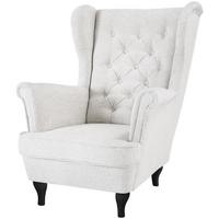 CHESTERFIELD-SESSEL Falco beige mit Wenge Holzbeinen - Creme, Holz/Textil (82/102/92cm) - Beautysofa