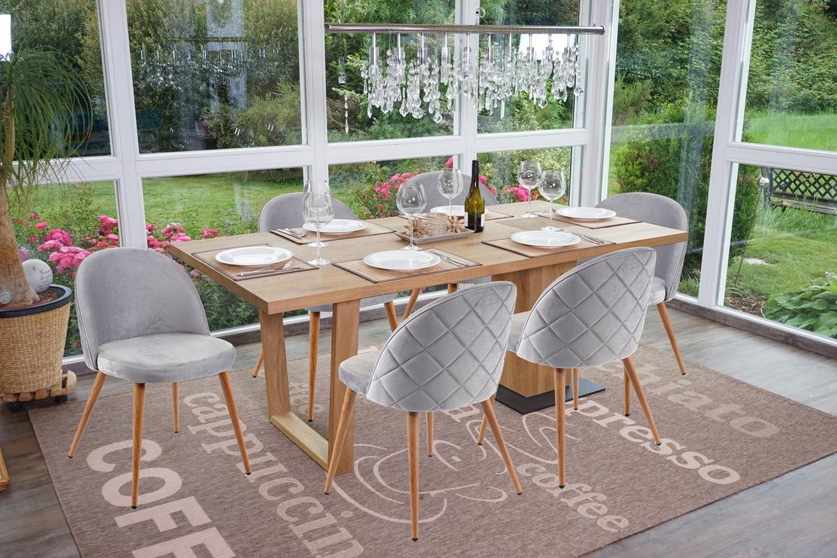 ESSZIMMERSTUHL Hellgrau 6er-Set - Hellgrau, Textil (48/77/46cm) - MCW
