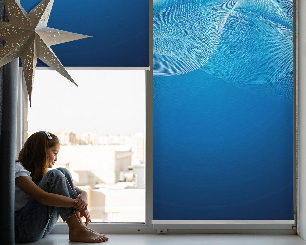 INNENROLLO - Fensterrollo - Rollo - 100x100 cm - Blaue Animation - Blau, Kunststoff (100/100/0.5cm) - TULUP