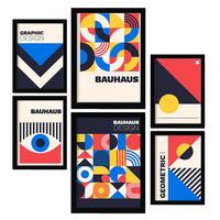 POSTER Set Mit 6 Drucken Im Bauhaus 4 Geometrische Designkollektion A3 & A4 Rahmenlos - Klar, Papier (29/3cm) - Nacnic