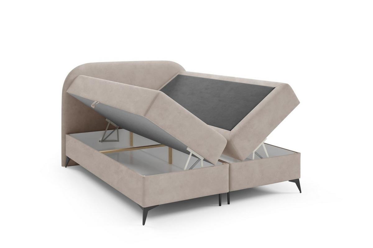 BOXBETT Gorgia - Beige, Holzwerkstoff/Textil (160/200cm) - Fun Möbel
