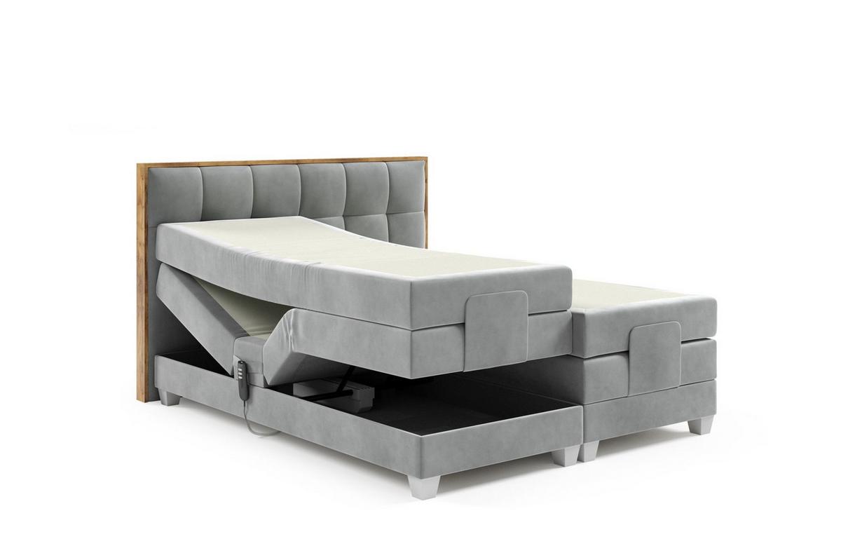 BOXSPRINGBETT Elektrisch Henry - Blau, Holzwerkstoff/Textil (140/200cm) - Fun Möbel