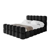 POLSTERBETT mit Bettkasten, Fußteil und Lattenrost, Bett mit Matratze H3/H4 - LEYA-Z 200x200 Schwarz - Schwarz, Holzwerkstoff/Textil (200/200cm) - ALTDECOR
