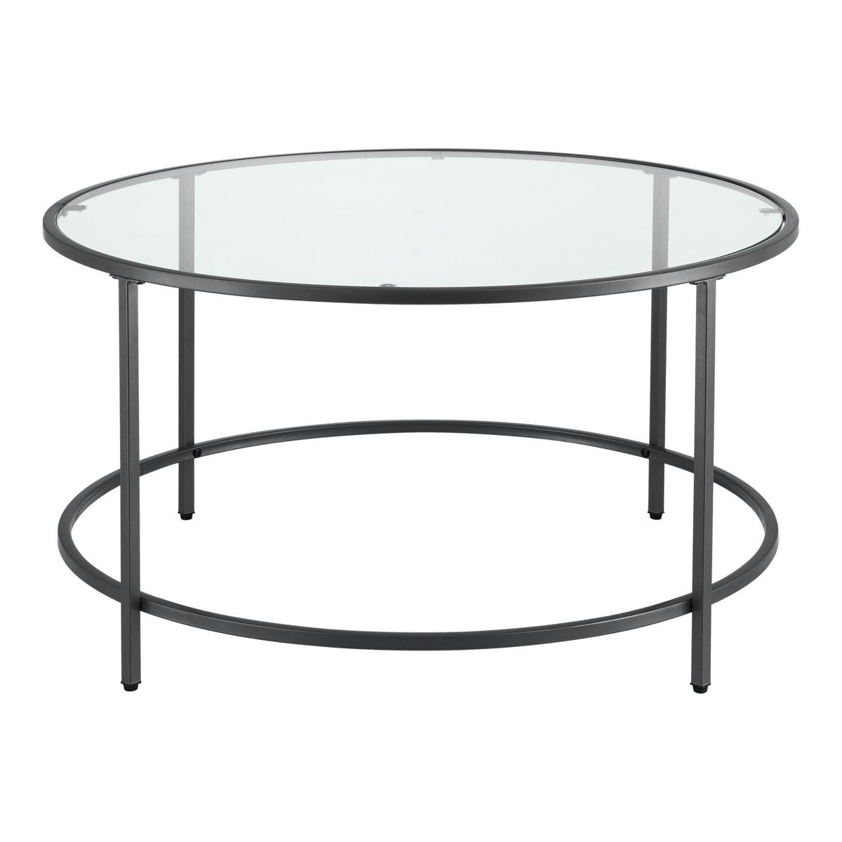 COUCHTISCH Kouvola 84/84/46 - Schwarz, Glas (84/84/46cm) - [en.casa]