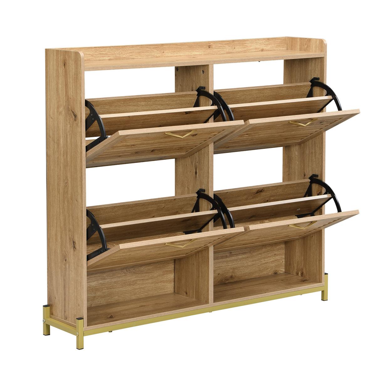 SCHUHKIPPER 109 cm in Holz-Optik - Naturfarben, Holzwerkstoff (108/100/24cm) - Urban Meuble