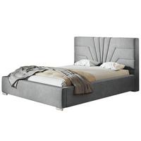 POLSTERBETT Athene mit Kopfteil, 180x200 cm, Doppelbett mit Bettkasten und Lattenrost aus Holz, Velourstoff Grau - Grau, Holz/Textil (180/200cm) - Alpi-Möbel