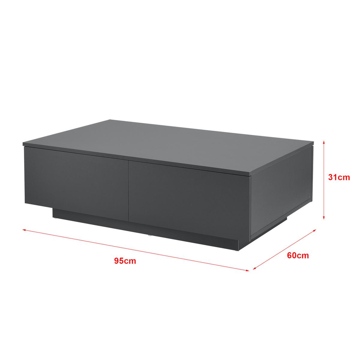 COUCHTISCH Kagiso 95/60/31 - Grau, Holzwerkstoff (60/95/31cm) - [en.casa]