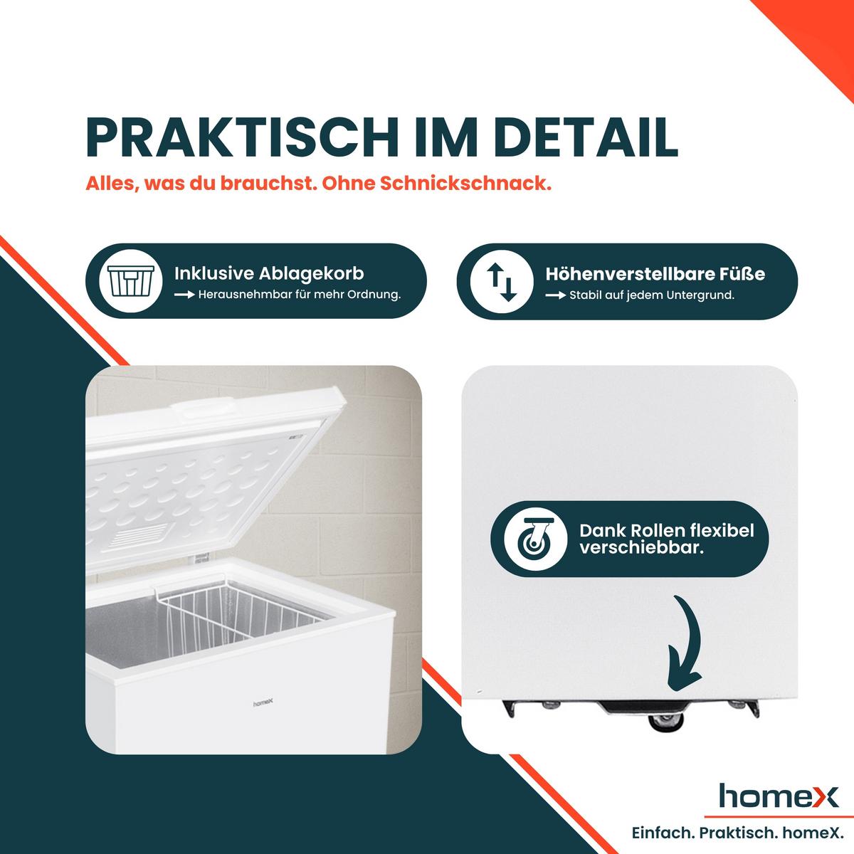 GEFRIERTRUHE, klein - 98L Nutzinhalt, 4-Sterne Gefrieren, Super-Frost-Funktion, LED-Display, inkl. Ablagekorb - Weiß, Kunststoff/Metall (54.5/84.5/54.5cm) - homeX