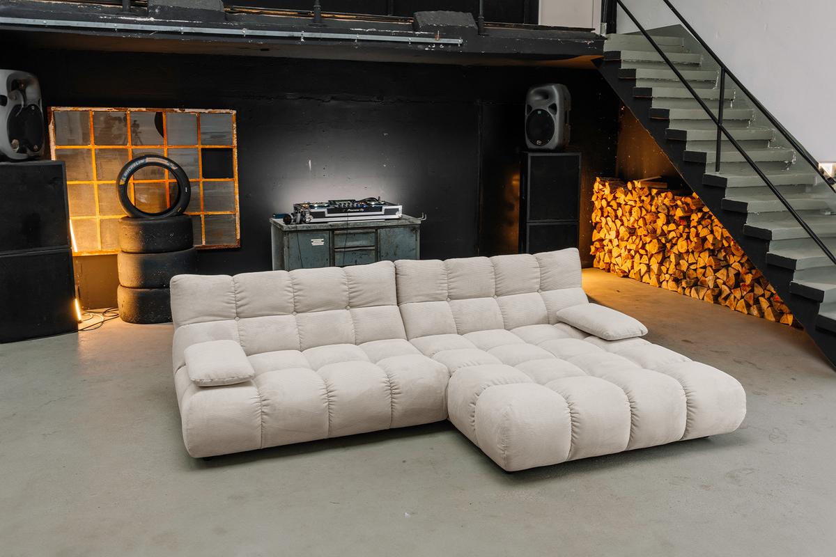 SITZGRUPPE VIVIEN 3ER SET Beige Cord (1er-Set) - Beige, Kunststoff/Textil (359/85/510cm) - KAWOLA