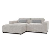 ECKSOFA L Form Jughlio Beige 240/165/75 cm Links mit Schlaffunktion - Beige/Schwarz, Kunststoff/Textil (165/240cm) - AX Living