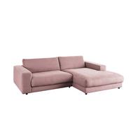 ECKSOFA MADELINE Pink Cord - Schwarz/Rosa, Kunststoff/Textil (270/190cm) - KAWOLA