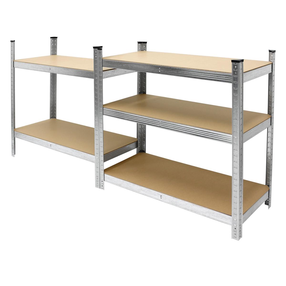 LAGERREGAL 2er Set - Silberfarben, Metall (50/200/100cm) - ECD-Germany