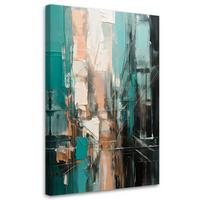 LEINWANDBILD Abstraktion 20x30cm - Türkis, Textil (20/30cm) - Feeby