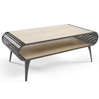 COUCHTISCH Stilo Halifax Eiche - Hellbraun/Schwarz, Holz/Metall (60/120/44cm) - S-Style Möbel