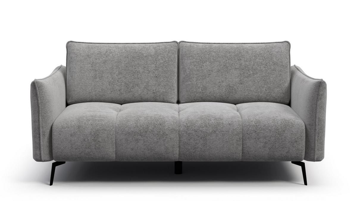 SOFA AERA 2,5-Sitzer, platingrau - Schwarz/Grau, Holz/Textil (187/89/96cm) - Wozimo