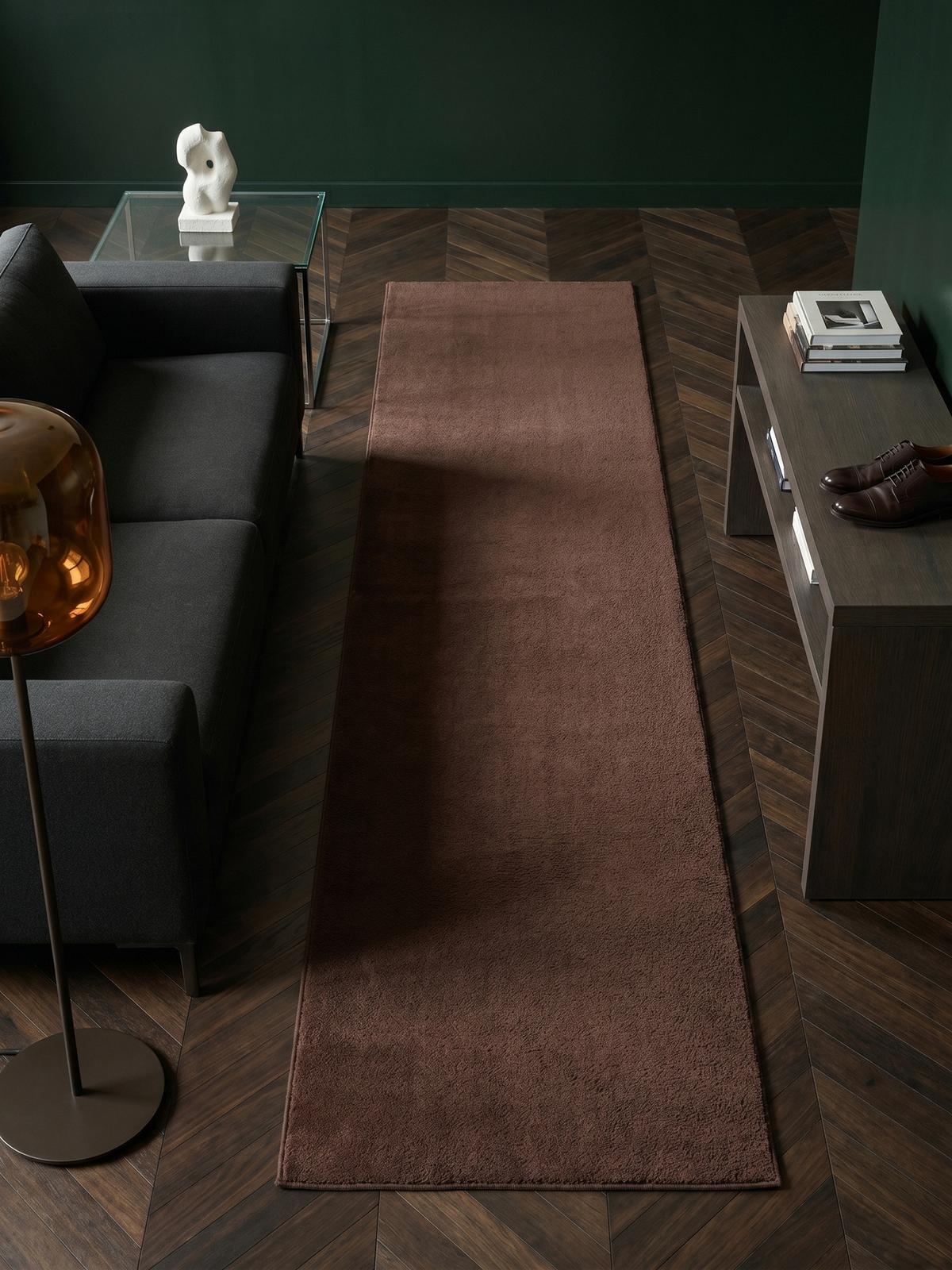 TEPPICHLÄUFER Antirutsch Uni RUTOR Polyester Braun 80 x 300 cm - Braun, Textil (80/300cm) - KADIMA DESIGN
