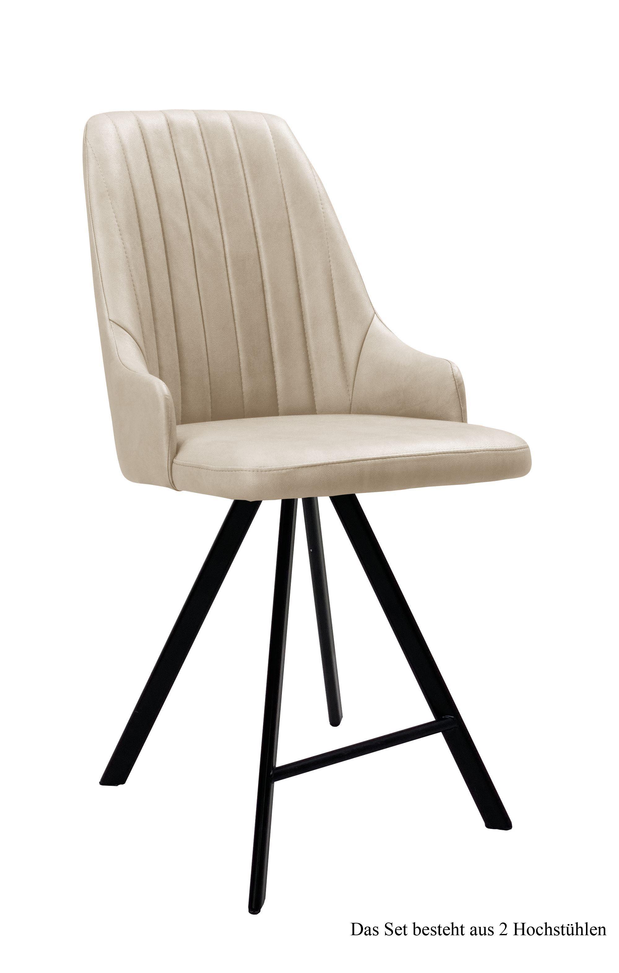 THEKENSTUHL (2er-Set) Demeter 52x108x60 Schwarz/Natur - Schwarz/Naturfarben, Kunststoff (60/108/52cm) - 58aufmkessel